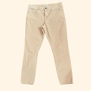 PER SE Womens Casual Pants 12/31 Ochre Goldenrod Soft Corduroy Cotton Cabincore